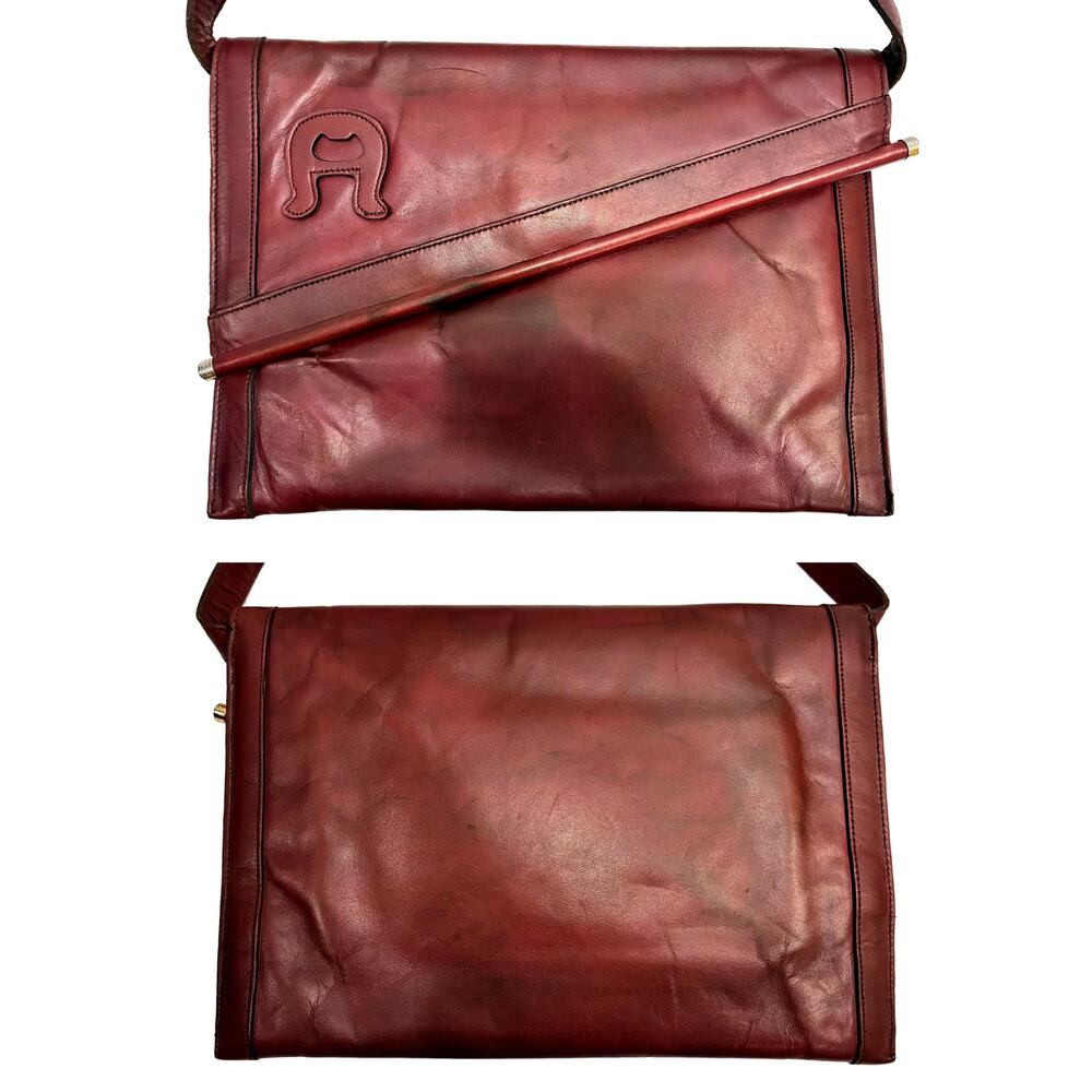 Vintage Etienne Aigner Cordovan Leather Envelope Clutch Shoulder Bag Handmade - Picture 13 of 14